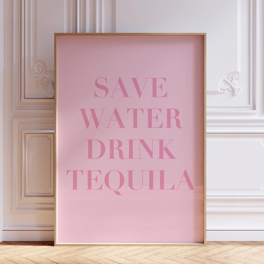 Pink Bar Cart Art Print Poster